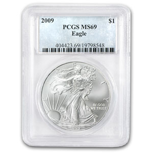 2009 1 oz USA Silver Eagle MS-69 PCGS